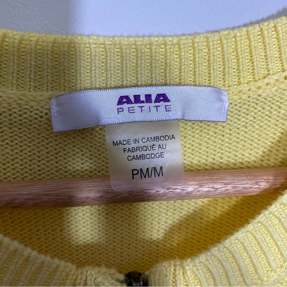 ALIA Petites Yellow Zip Up Cottagecore Cardigan - Medium - Picture 5 of 8